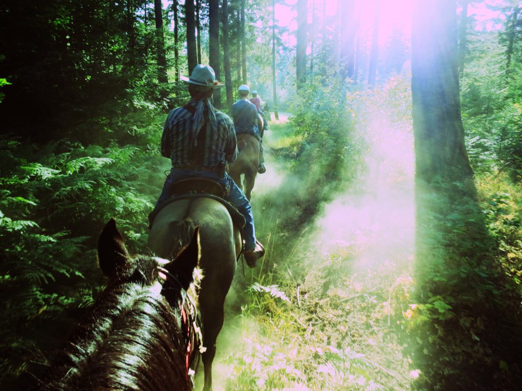 On horseback at Ensign Ranch