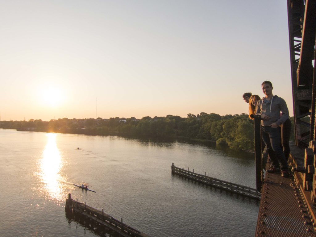 The drawbridge at sunrise