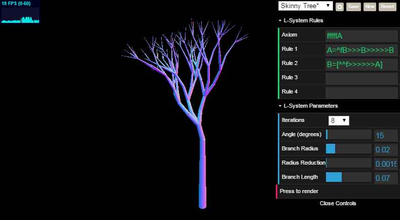 L система. Nice Tree l-System. L системы примеры. L-System Houdini lsystem ветка листья.